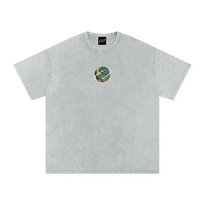 Celestial Bloom - Snow Washed Oversized Cotton T-Shirt