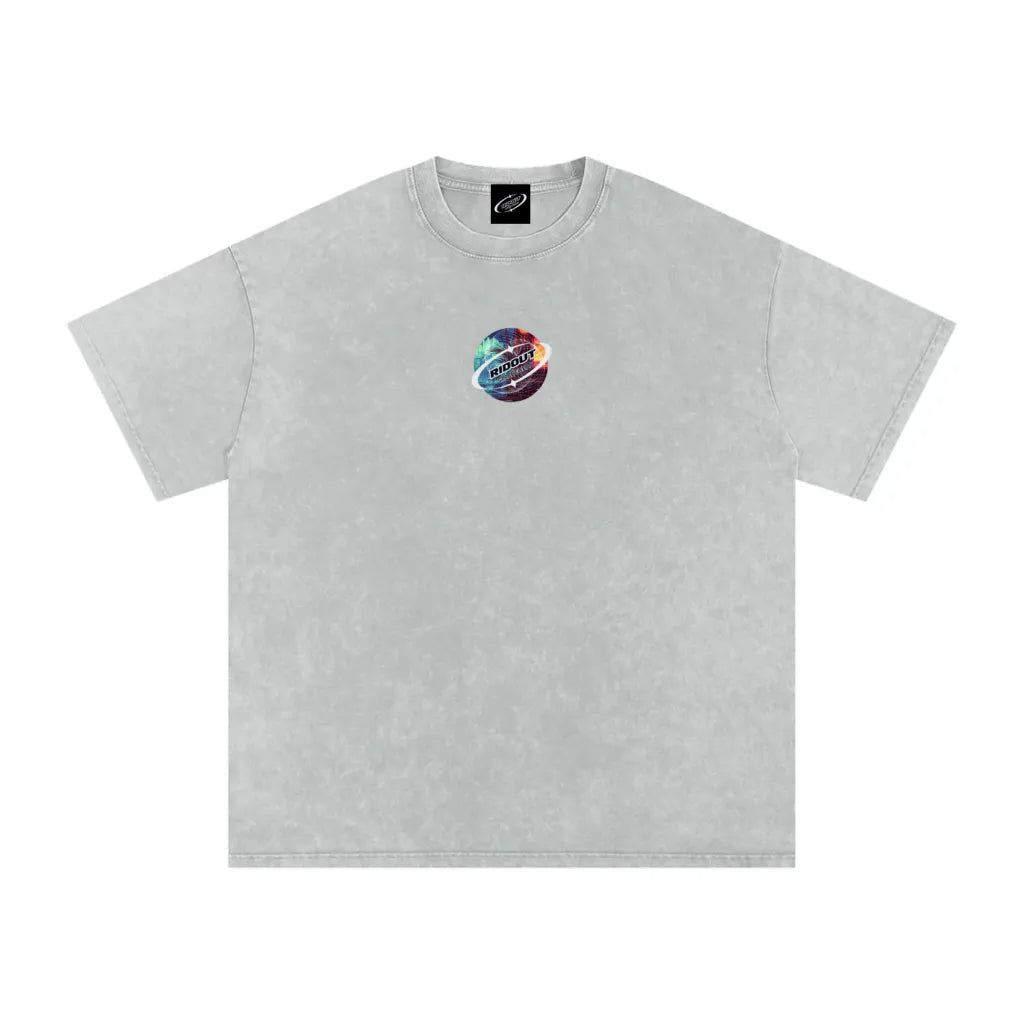 Synthwave Reverie - Snow Washed Oversized Cotton T-Shirt
