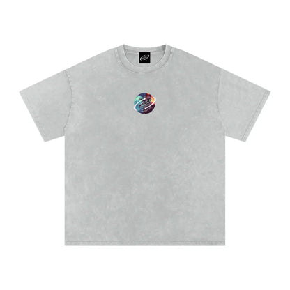 Synthwave Reverie - Snow Washed Oversized Cotton T-Shirt