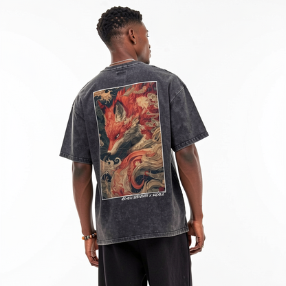 Ashen Serenity - Snow Washed Oversized Cotton T-Shirt