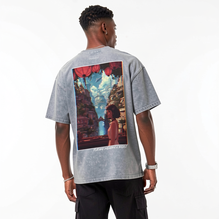 Future Memory - Snow Washed Oversized Cotton T-Shirt