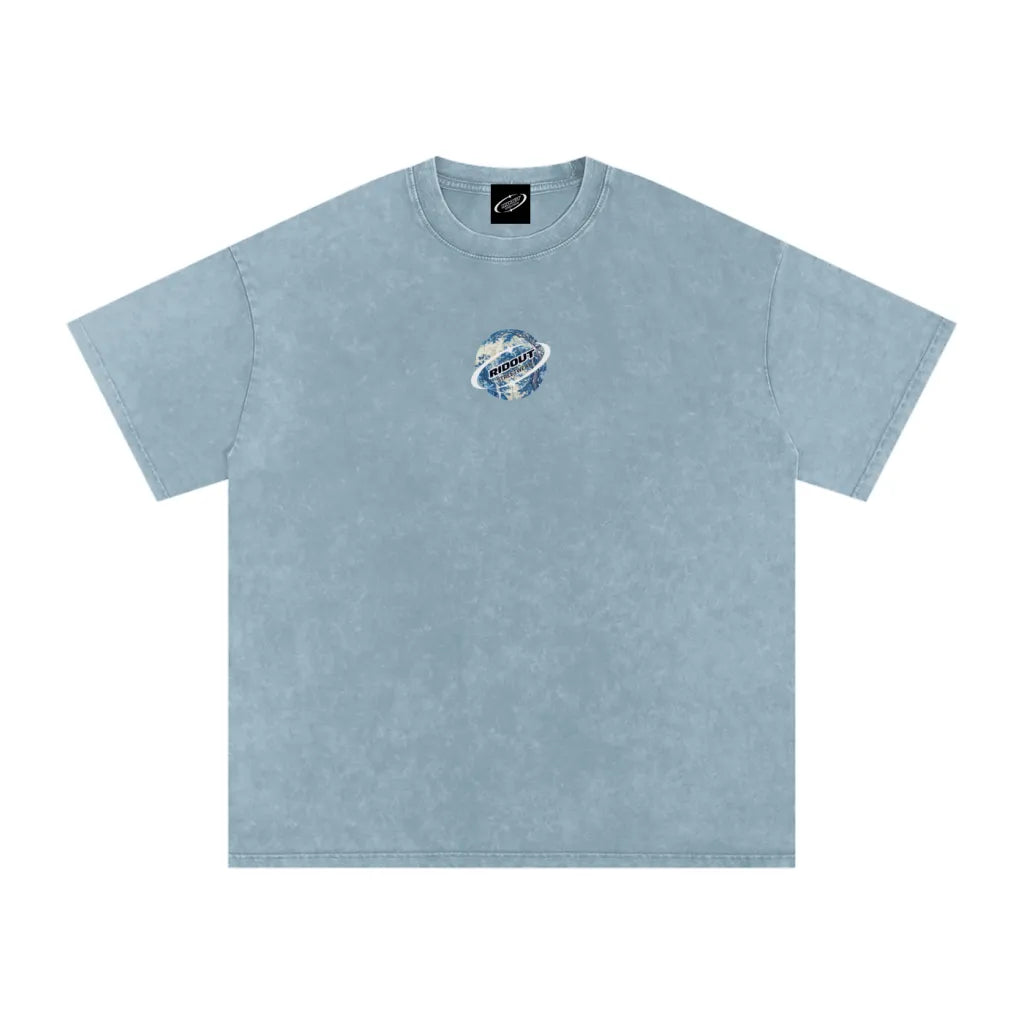 Blue Mirage - Snow Washed Oversized Cotton T-Shirt