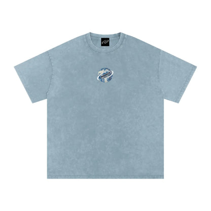 Blue Mirage - Snow Washed Oversized Cotton T-Shirt