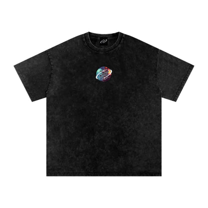 Synthwave Reverie - Snow Washed Oversized Cotton T-Shirt