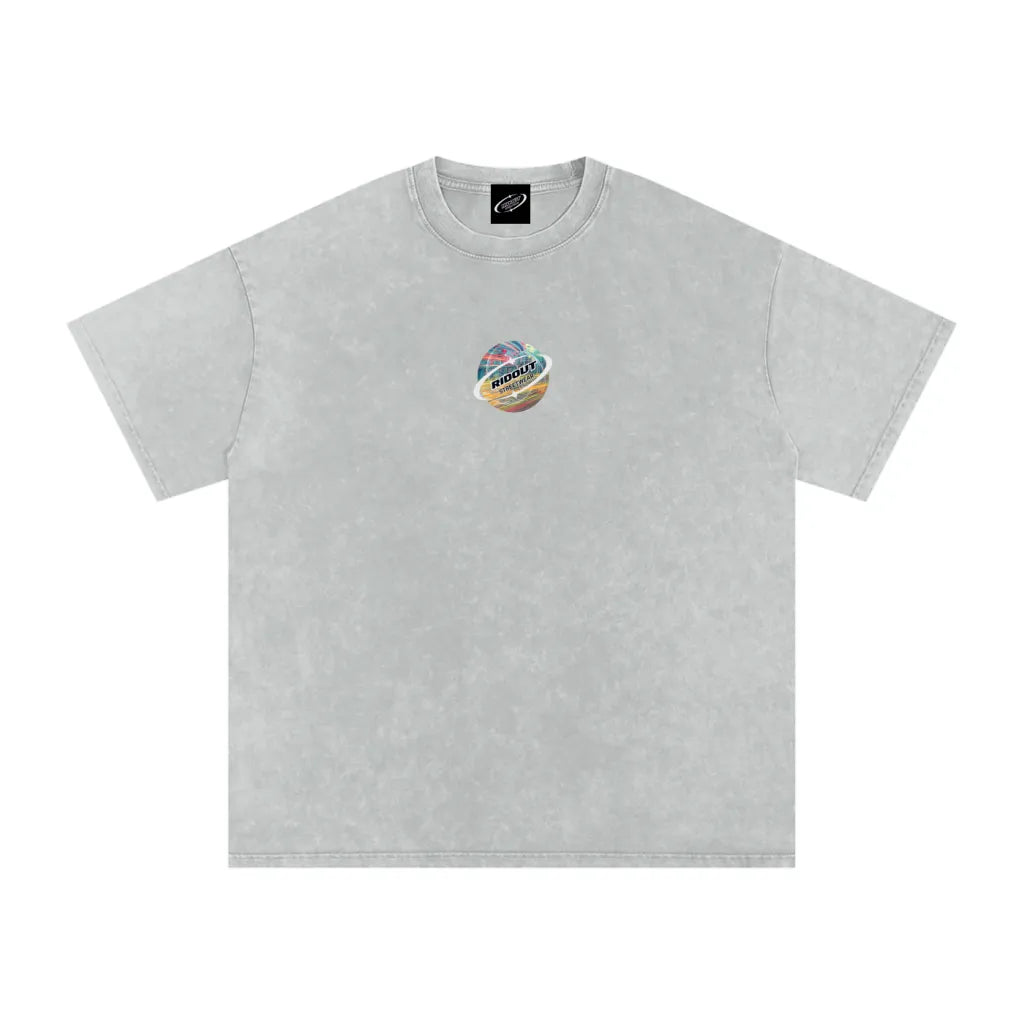 Neon Drift - Snow Washed Oversized Cotton T-Shirt