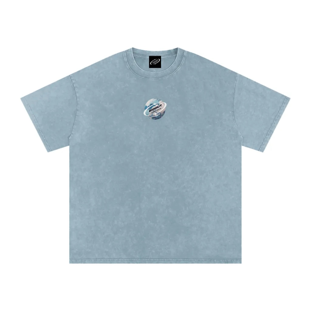 Dream in Blue - Snow Washed Oversized Cotton T-Shirt