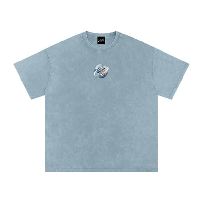 Dream in Blue - Snow Washed Oversized Cotton T-Shirt