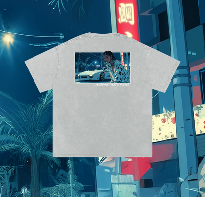 Nocturne Heat - Snow Washed Oversized Cotton T-Shirt